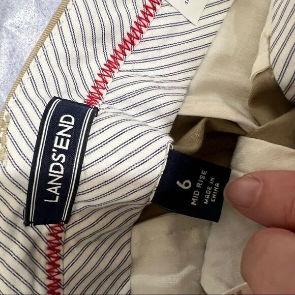 Lands’ End Warm Beige Flat Front Chino Shorts Brand New! - Picture 9 of 9